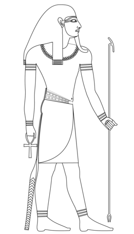 Atum, Ancient Egyptian God Of Creation Coloring Page